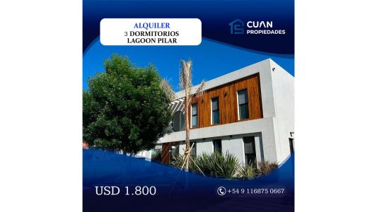 Hermosa Casa en Alquilar Anual, Lagoon Pilar. , 200 mt2, 4 habitaciones