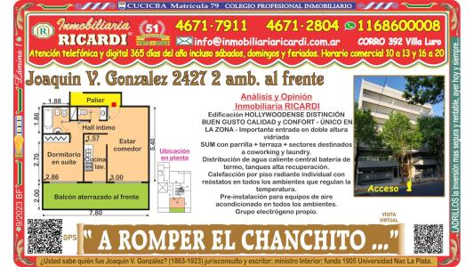 A ROMPER EL CHANCHITO 2 amb. a estrenar PREMIUM + balcon, 44 mt2, 1 habitaciones