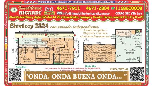 SOLITA Y SOLA casita 100% independiente mega tza + quincho  , 84 mt2, 2 habitaciones