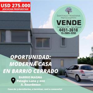 CASA 3 DORMITORIOS EN BARRIO CERRADO - BARRIO MAGNA, 395 mt2, 3 habitaciones