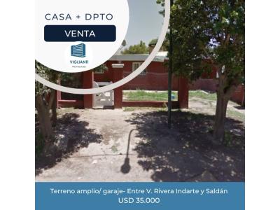 VENDO CASA- DPTO + TERRENO- (ENTRE V. RIVERA INDARTE Y SALDÁN), 136 mt2, 2 habitaciones