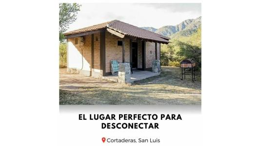Cabaña alquiler por día con pileta Cortaderas, San Luis, 50 mt2, 2 habitaciones