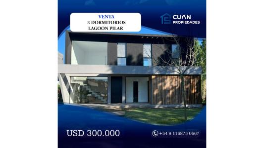 Lagoon Pilar casa en venta - CUAN PROPIEDADES, 163 mt2, 3 habitaciones