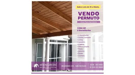 Vendo Permuto casa de 2 dormitorios zona de Plaza Sarmiento, 2 habitaciones