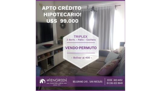VENDO o PERMUTO TRIPLEX DE DOS HABITACIONES, 100 mt2, 2 habitaciones