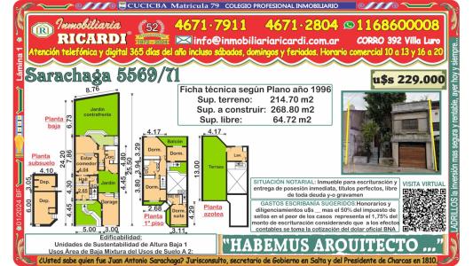 HABEMUS ARQUITECTO - Arquitectónico caserón del año 1996, 268 mt2, 4 habitaciones