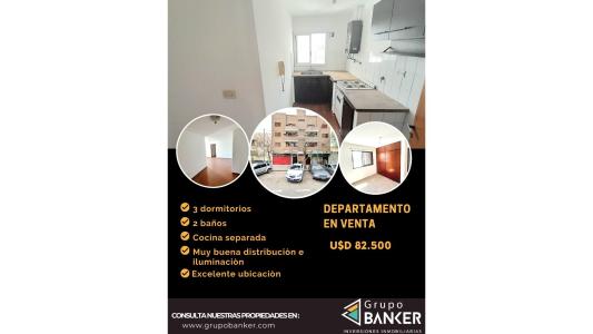 OPORTUNIDAD SE VENDE DEPTO DE 3 DORM  EN Bª GRAL  PAZ, 90 mt2, 3 habitaciones