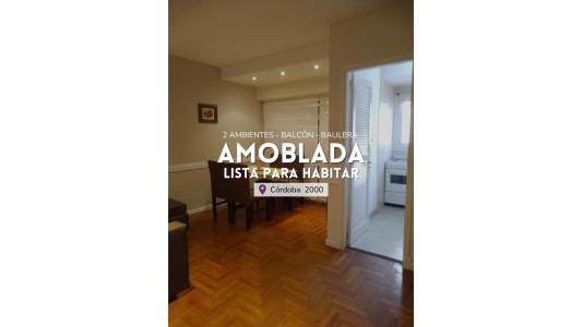 2 AMB RECICLADO Y AMOBLADO, EXTERNO CON BALCON SALIENTE, 35 mt2, 1 habitaciones