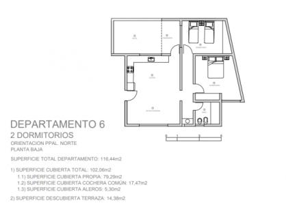 Barrio Sutter Duplex Venta en Pozo, 116 mt2, 2 habitaciones