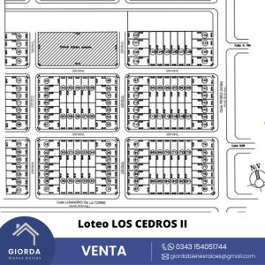 VENDE: Loteo LOS CEDROS II, 300 mt2