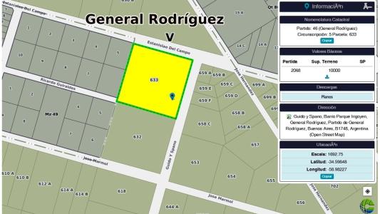 Lote en General Rodriguez de 10.000 m2