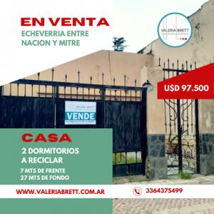 Casa en Venta Echeverria 30 Retasada!, 189 mt2, 2 habitaciones