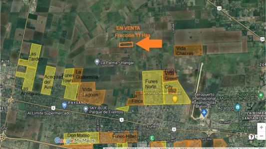 Terreno de 11 hás a la venta en Funes Norte