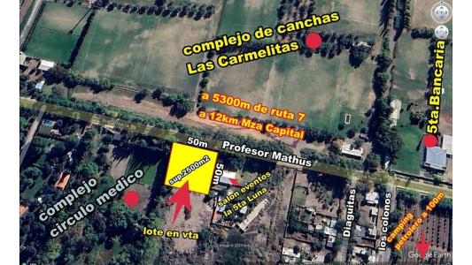 OPRTUNIDAD LOTE 2500M2(50X50)FRENTE CANCHAS LAS CARMELITAS.