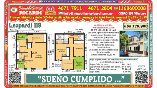 SUEÑO CUMPLIDO - IM-PE-CA-BI-LI-SI-MA casa en 2 plantas, 109 mt2, 4 habitaciones