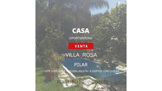 VENTA DE CASA CON 4 DEPTOS PARA ALQUILAR EN VILLA ROSA PILAR, 200 mt2, 4 habitaciones
