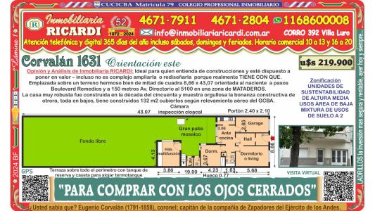 PARA COMPRAR CON LOS OJOS CERRADOS  Robusta casa , 132 mt2, 2 habitaciones