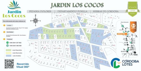 Lote en Jardin Los Cocos, Cordoba, 838 mt2