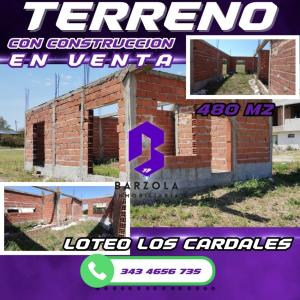 TERRENOS EN VENTA C/CONSTRUCCION - LOTEO LOS CARDALES, 480 mt2