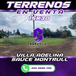 TERRENOS EN VENTA - VILLA ADELINA-SAUCE MONTRULL, 450 mt2