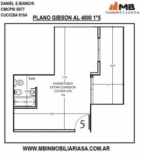 Boedo venta en pozo PH Monoambiente con balcon, en Gibson al 4000 1°5., 1 habitaciones