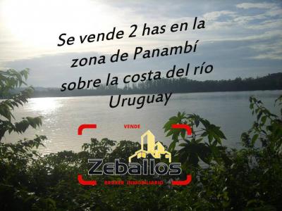 Excelente oportunidad: se vende 2 has en la zona de Panambí sobre la costa del río Uruguay