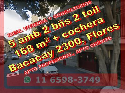 Departamento en Venta en Flores 5 ambientes 2 baños 2 toilettes 168 m2 + cochera – Bacacay 230, 4 habitaciones