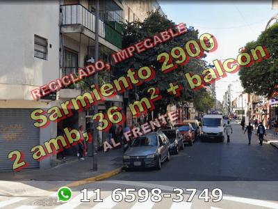 RECICLADO, IMPECABLE - Departamento en Venta en Balvanera 2 ambientes 36 m2 + balcón al frente - Sarmiento 2900, 1 habitaciones