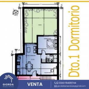 VENDE: Departamento calle San Luis, casi Urquiza, 60 mt2, 1 habitaciones