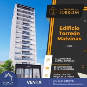 VENDE: Departamentos Edificio Torreón 4, Malvinas, 44 mt2, 1 habitaciones