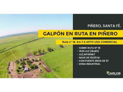 Galpón apto uso comercial en Piñero, 300 mt2