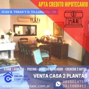 Venta de  Casa  a dos cuadras de Av. Aconquija -YB (apta para credito hipotecario), 300 mt2, 4 habitaciones