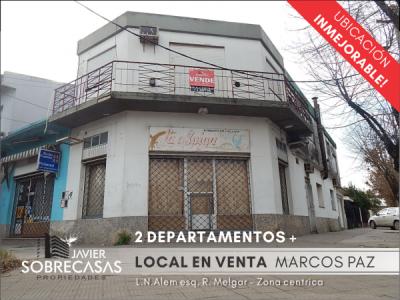 LOCAL COMERCIAL + 2 DEPTOS EN VENTA -  Marcos Paz - Pcia de Bs.As., 150 mt2, 2 habitaciones